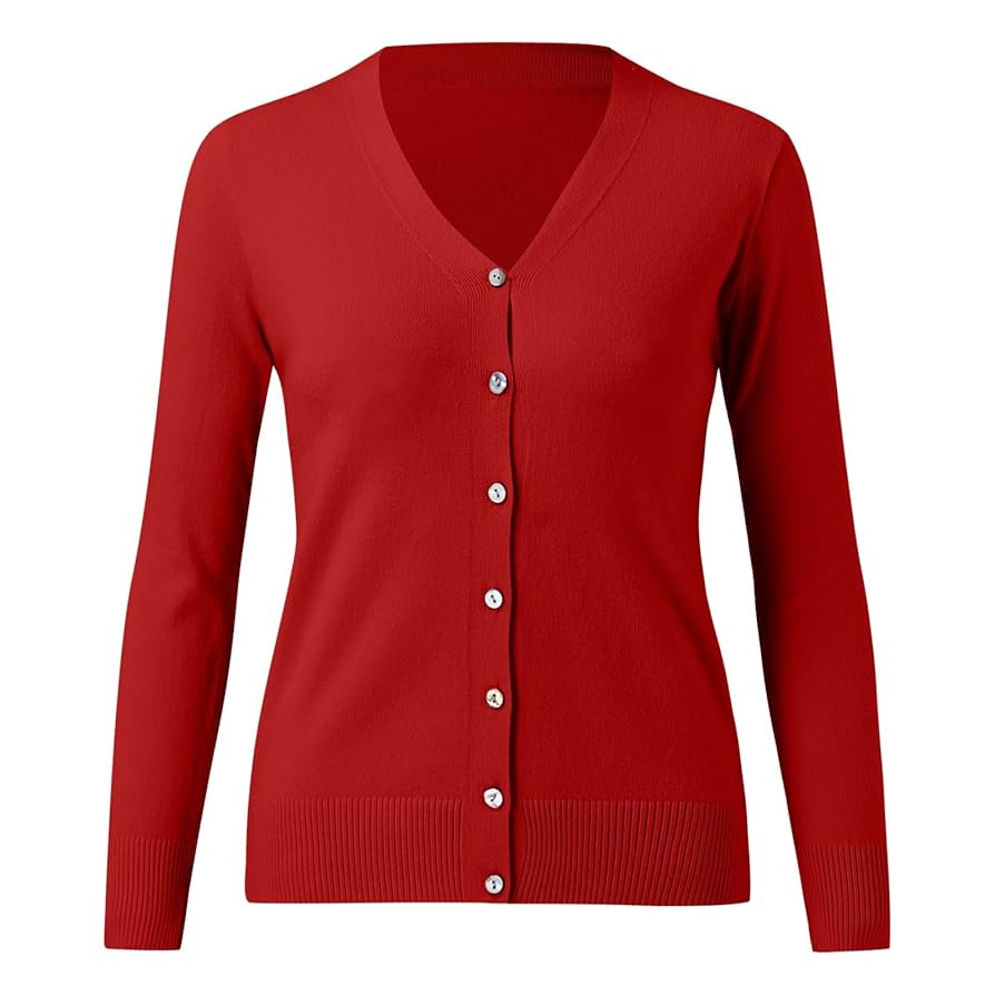 トップス andequal unique button cardigan red MakeMeChic Women's Rhinestone Button Down Cardigan Long